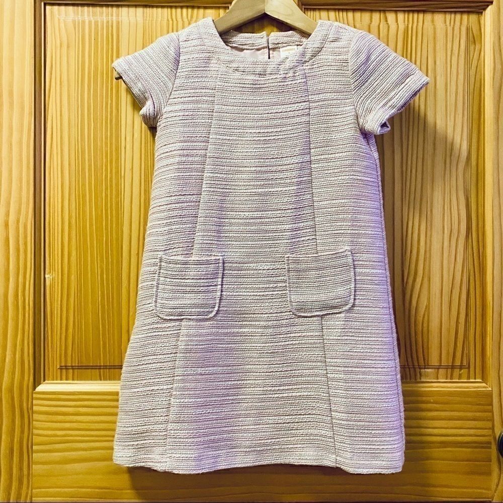 Gymboree mod retro pink white flowy A line dress